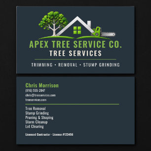 Tree Arborist Professional Services Business Card