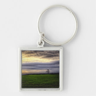Tree at sunset keychain