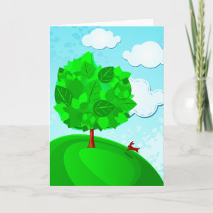 Tree background, greeting card