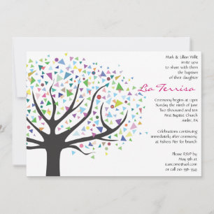 Tree Baptism Christening Custom Invitation