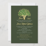 Tree Bar Mitzvah Golden Star of David Invitation<br><div class="desc">Golden tree of life bar mitzvah invitation with beautiful golden tree full of stars with forest green background contrasts nicely with the gold tree and text on this lovely bat mitzvah invitation but feel free to change background colour when customizing,  if another shade is preferred.</div>