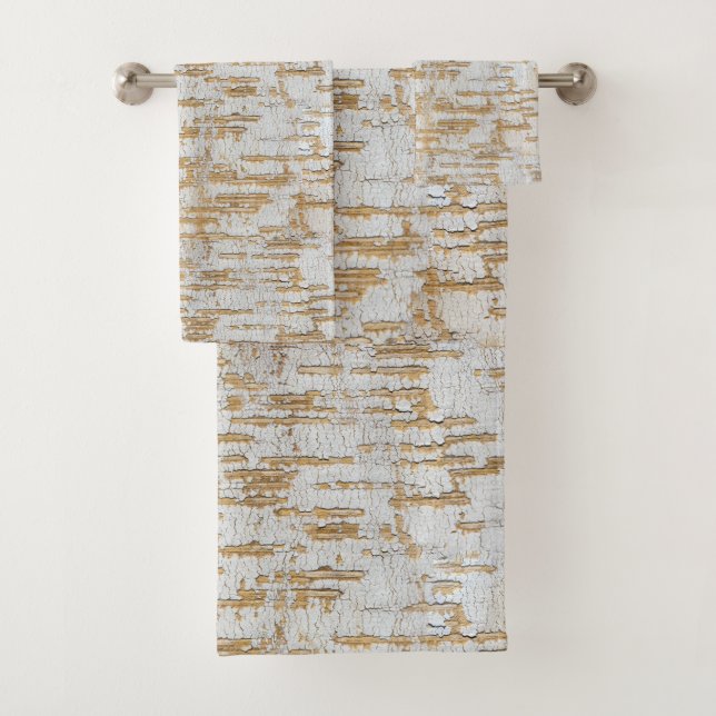Tree Bark Abstract Natural Pattern Bath Towel Set (Insitu)