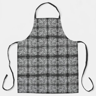 Tree Bark Black And White Photo Closeup Pattern Apron