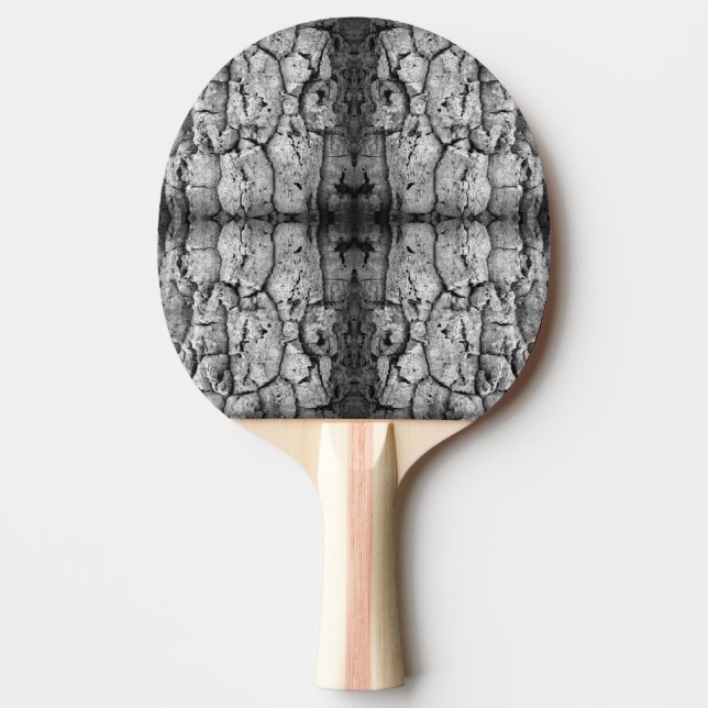 Tree Bark Black And White Photo Closeup Pattern Ping Pong Paddle (Front)