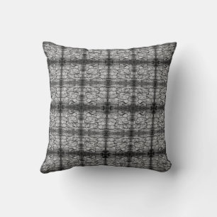 Tree Bark Black And White Photo Closeup Pattern Throw Pillow