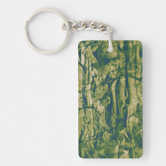 Tree bark camouflage pattern keychain (Front)