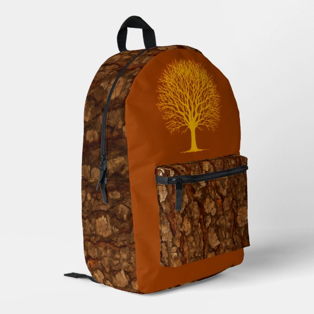 Tree Bark Design Backpack (Back Corner Left)