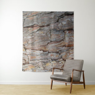 Tree Bark Fall Autumn Patterns Tapestry