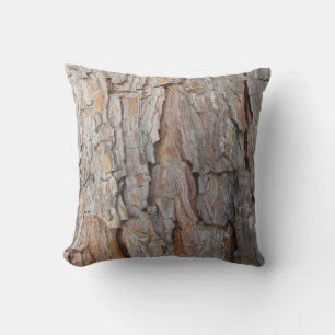 Tree Bark Fall Autumn Patterns Throw Pillow