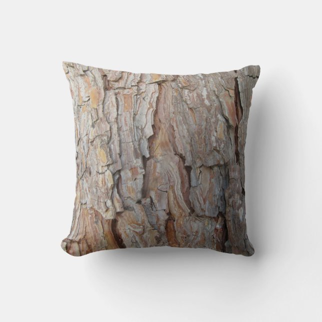 Tree Bark Fall Autumn Patterns Throw Pillow (Front)