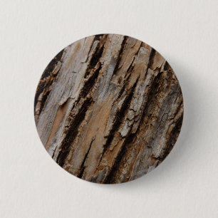 Tree Bark I Natural Abstract Textured Design 2 Inch Round Button