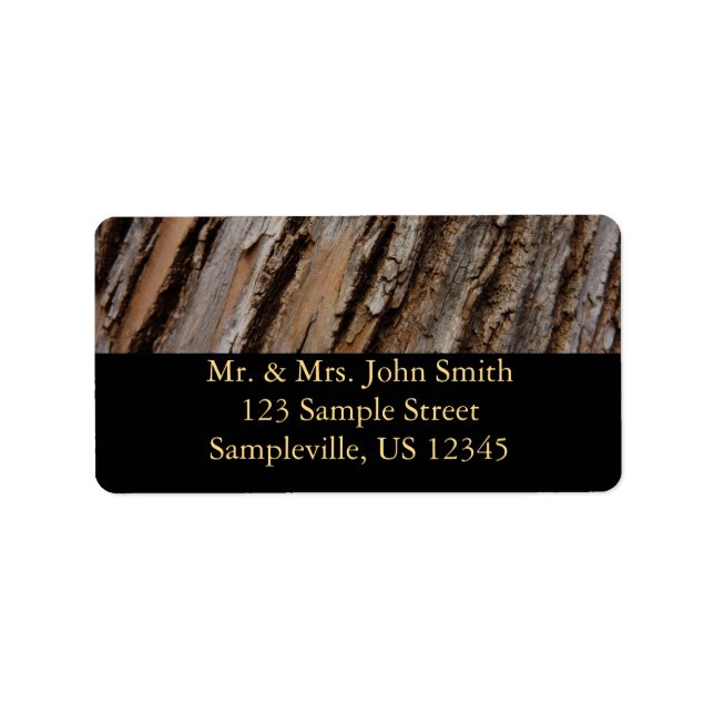 Tree Bark I Natural Abstract Textured Design Label (Front)