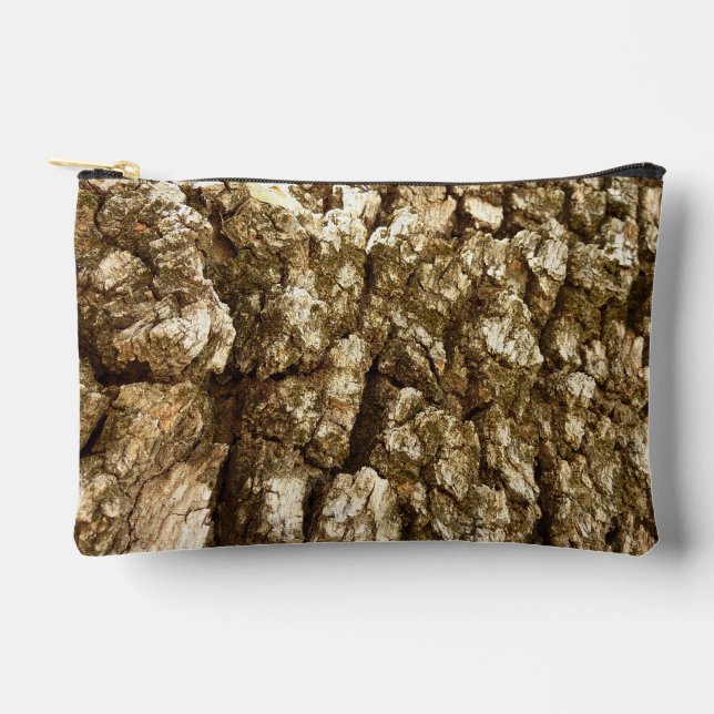 Tree Bark II Natural Textured Design Accessory Pouch (Front)