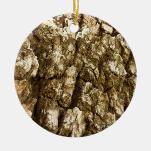 Tree Bark II Natural Textured Design Ceramic Ornament