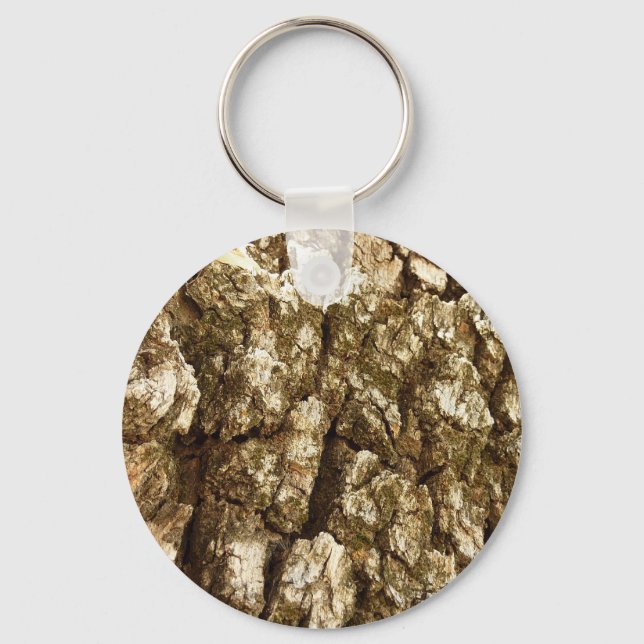 Tree Bark II Natural Textured Design Keychain (Front)