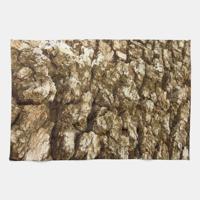 Tree Bark II Natural Textured Design Kitchen Towel (Horizontal)
