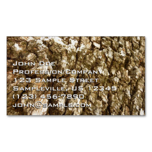 Tree Bark II Natural Textured Design Magnetic Business Card