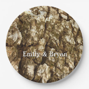 Tree Bark II Natural Textured Design Paper Plate
