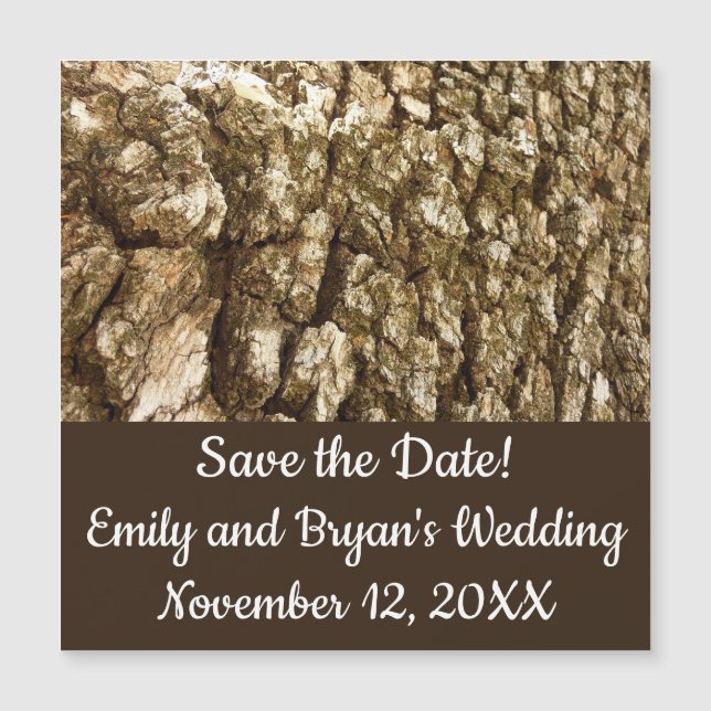 Tree Bark II Natural Textured Design Save the Date (Front)