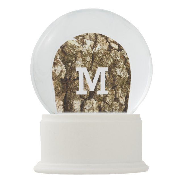 Tree Bark II Natural Textured Design Snow Globe (Front)
