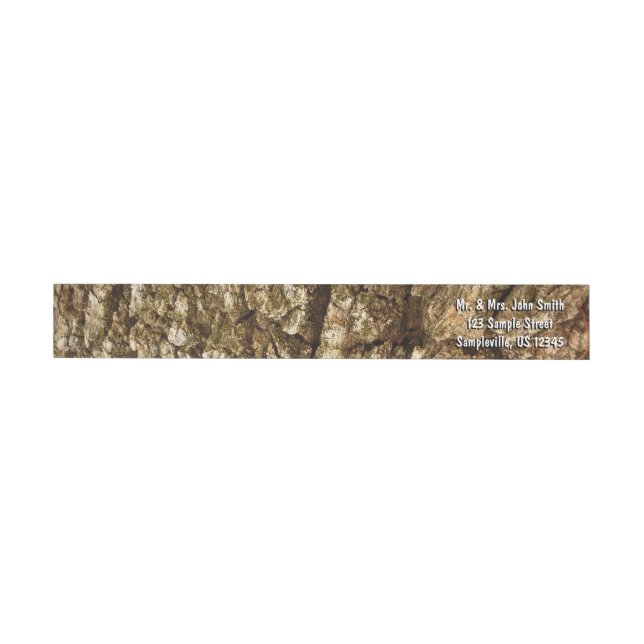 Tree Bark II Natural Textured Design Wrap Around Label (Individual)