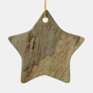 Tree Bark III Natural Abstract Textured Design Ceramic Ornament