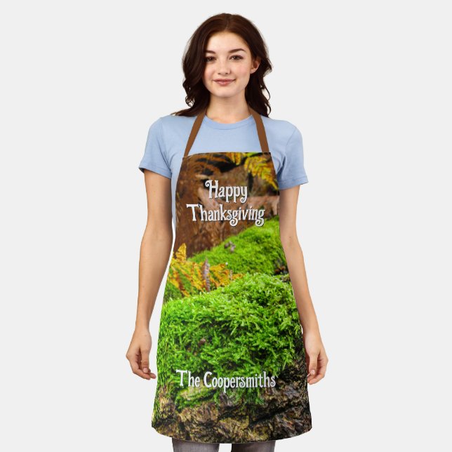 Tree Bark in Autumn Moss - Personalized Apron (Worn)