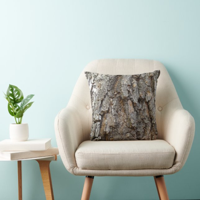 Tree Bark IV Abstract Nature Throw Pillow (Chair)
