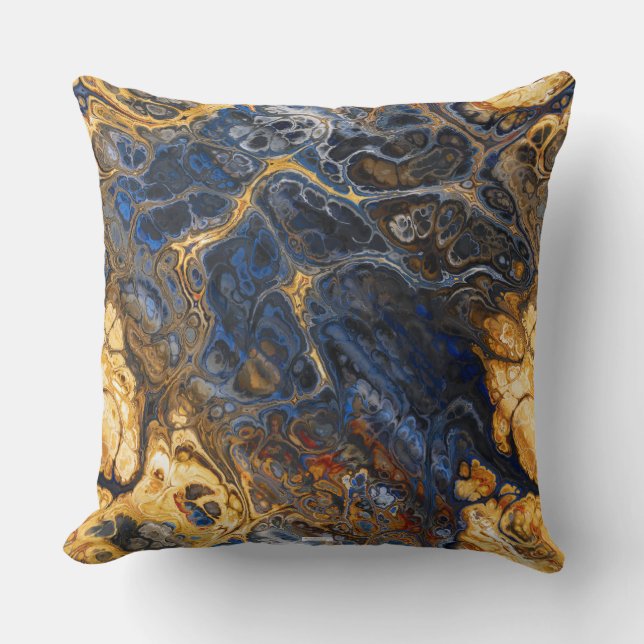 Tree Bark Marbled Abstract 2 Throw Pillow (Front)