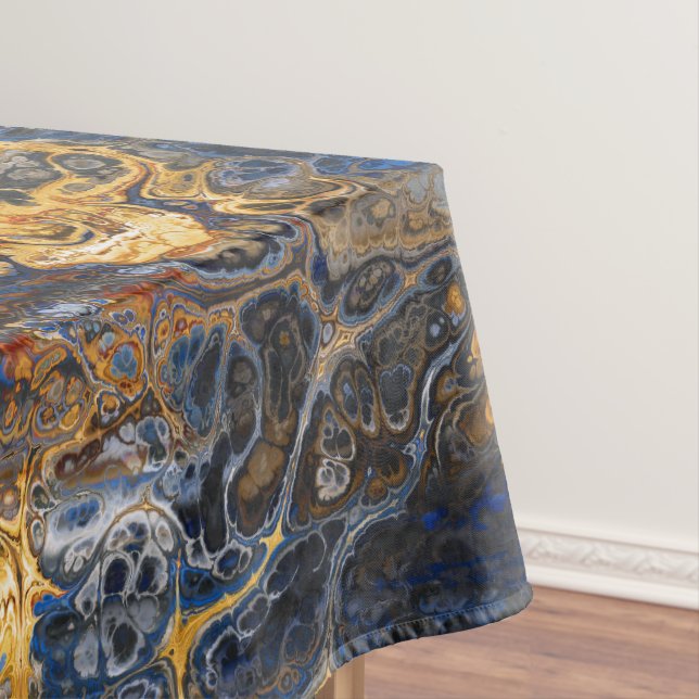 Tree Bark Marbled Abstract Tablecloth (In Situ)