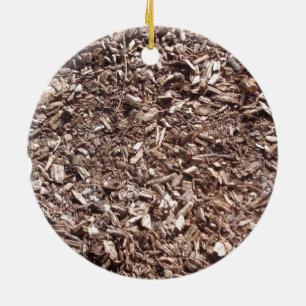 Tree bark, Nature, Brown Ceramic Ornament