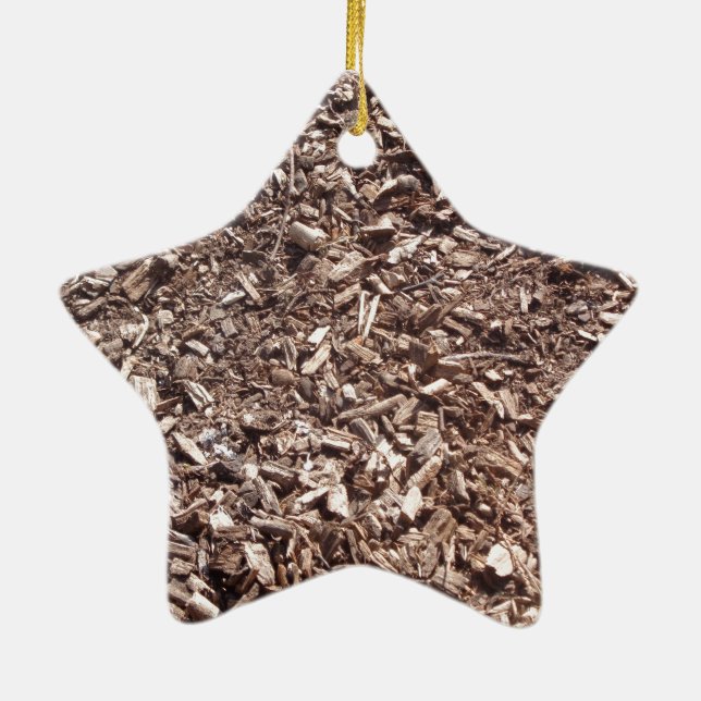Tree bark, Nature, Brown Ceramic Ornament (Back)