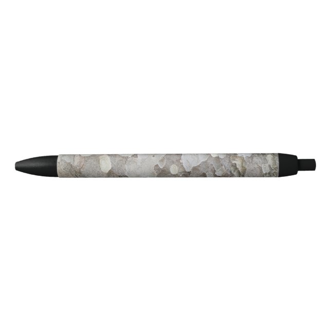 Tree bark pattern classic round sticker black ink pen (Front)