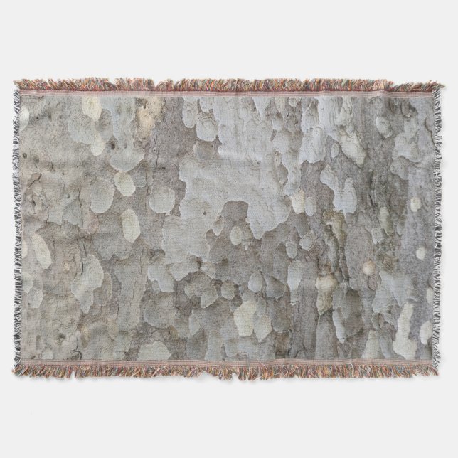 Tree bark pattern classic round sticker throw blanket (Front)