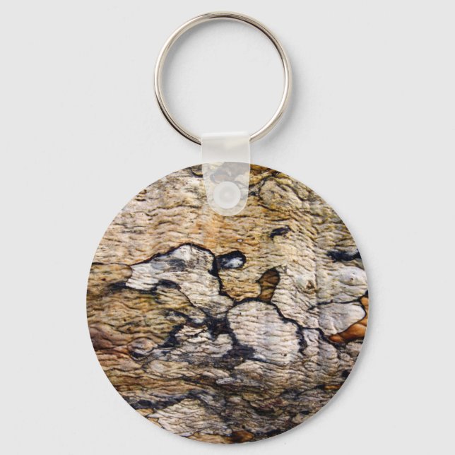 Tree bark pattern keychain (Front)