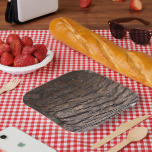 Tree Bark Photo Paper Plates
