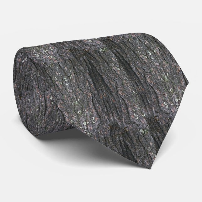 Tree Bark Print Necktie (Rolled)
