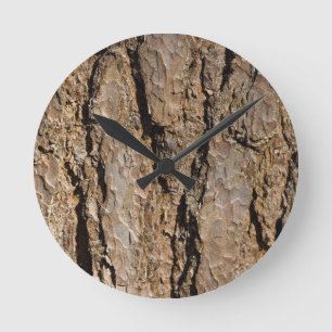 TREE BARK ROUND CLOCK