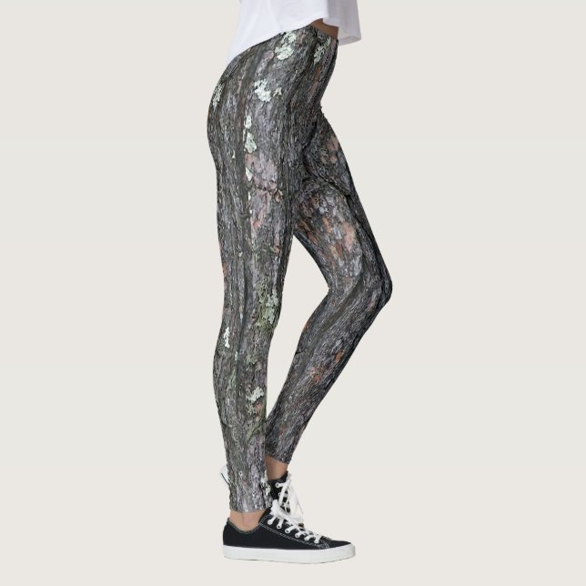 Tree Bark  Tree Photo Print Leggings (Right)