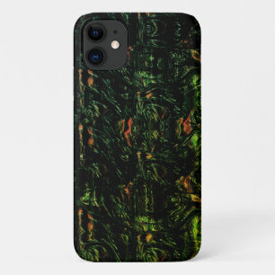 Tree bark under green hammered glass iPhone 11 case