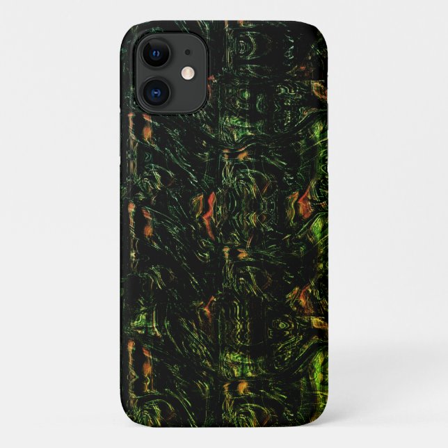 Tree bark under green hammered glass Case-Mate iPhone case (Back)