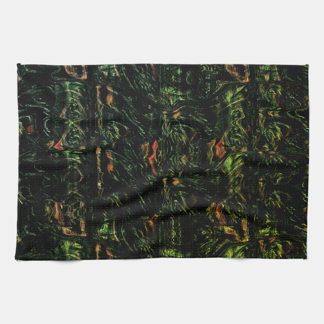 Tree bark under green hammered glass kitchen towel (Horizontal)
