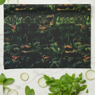 Tree bark under green hammered glass kitchen towel