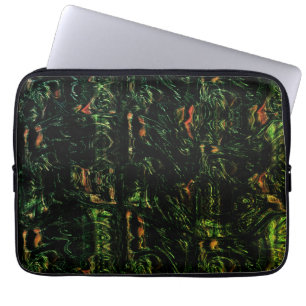 Tree bark under green hammered glass laptop sleeve