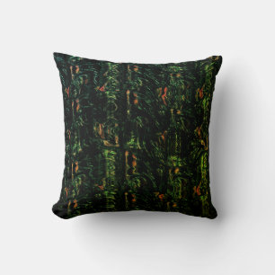 Tree bark under green hammered glass throw pillow