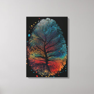tree bird feather fingerprint,  canvas print