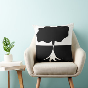 Tree Black and White Tree Throw Pillow