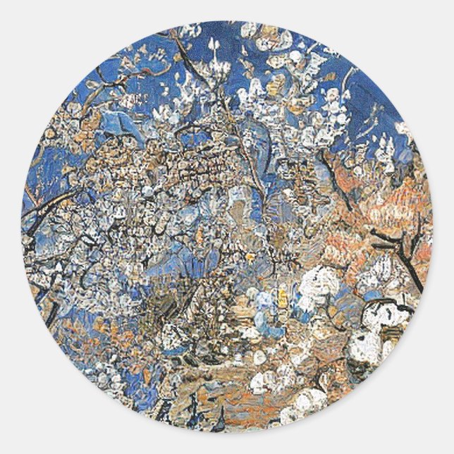 TREE BLOSSOM CLASSIC ROUND STICKER (Front)