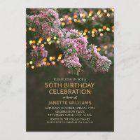 Tree Blossom Lights Rustic Floral 50th Birthday