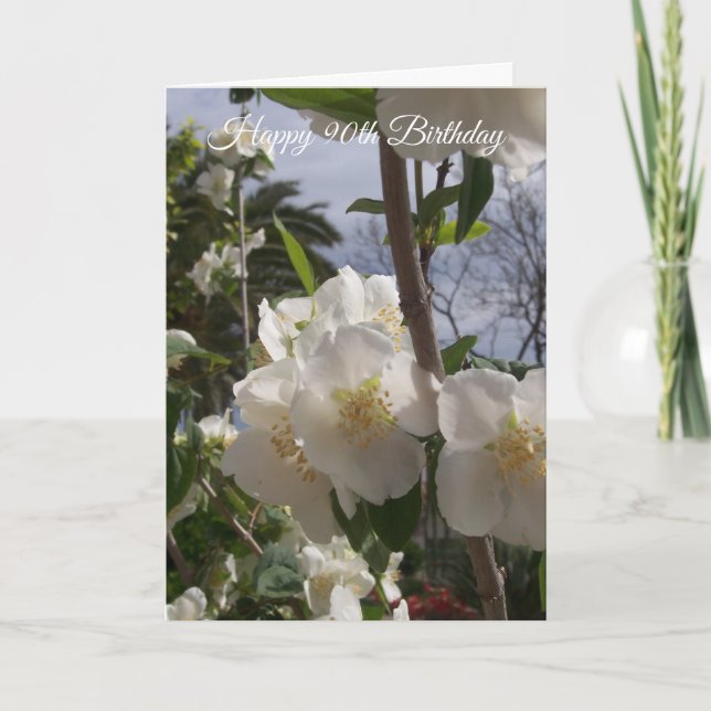Tree Blossom Personalised 90th Birthday Card (Front)